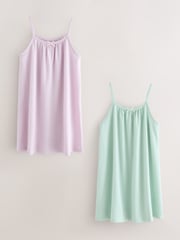 Purple/Aqua Camisole Nighties 2 Pack (2-12yrs) - Image 1 of 6