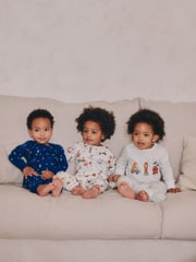 Navy/White London Bus 3 Pack Snuggle Pyjamas (9mths-8yrs) - Image 1 of 13