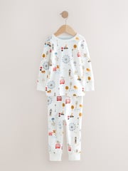 Navy/White London Bus 3 Pack Snuggle Pyjamas (9mths-8yrs) - Image 10 of 13