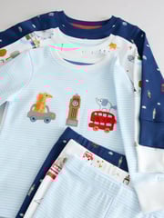 Navy/White London Bus 3 Pack Snuggle Pyjamas (9mths-8yrs) - Image 13 of 13