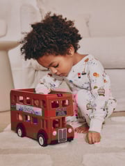 Navy/White London Bus 3 Pack Snuggle Pyjamas (9mths-8yrs) - Image 4 of 13