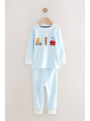 Navy/White London Bus 3 Pack Snuggle Pyjamas (9mths-8yrs) - Image 8 of 13