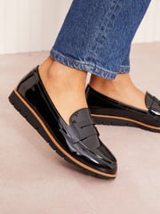 Friends Like These Black Comfort Patent Faux Leather Flat Loafers - Image 2 of 5