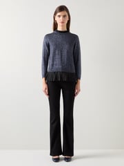 LK Bennett Black Mary Pleated Detail Knit Jumper - Image 1 of 3
