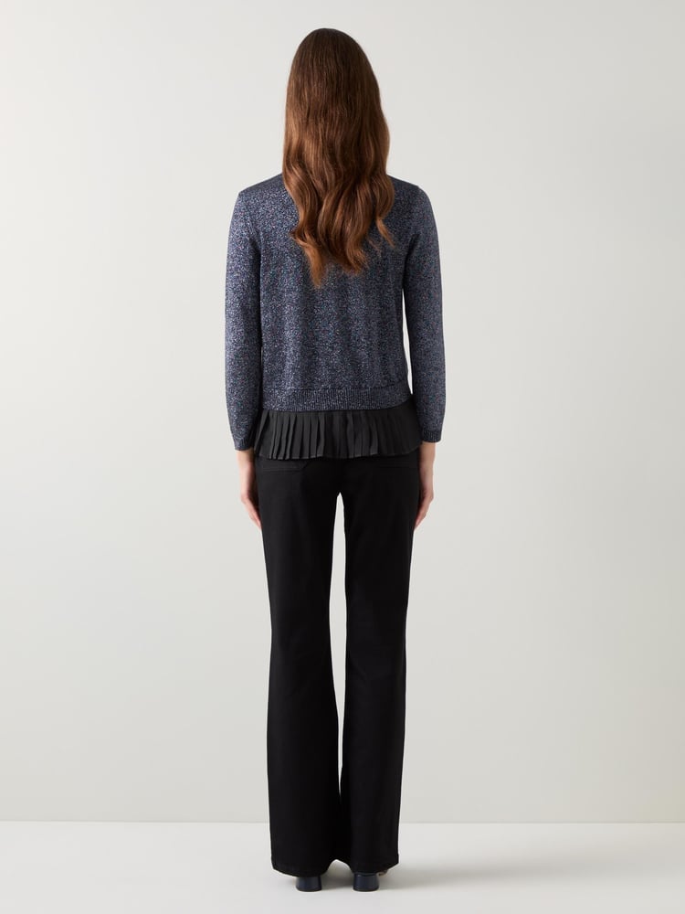 LK Bennett Black Mary Pleated Detail Knit Jumper - Image 2 of 3