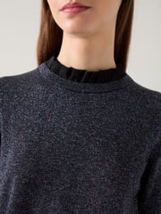 LK Bennett Black Mary Pleated Detail Knit Jumper - Image 3 of 3