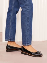 Friends Like These Black Comfort Patent Faux Leather Flat Ballerina Shoes - Image 4 of 5