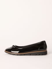 Friends Like These Black Comfort Patent Faux Leather Flat Ballerina Shoes - Image 5 of 5