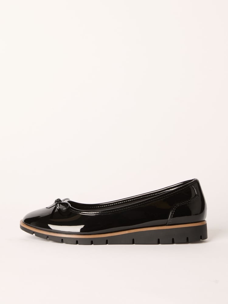 Friends Like These Black Comfort Patent Faux Leather Flat Ballerina Shoes - Image 5 of 5