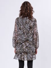 Religion Natural Infinity Mini Tunic Dress With Cuffed Sleeves In Hand Painted Prints - Image 3 of 6