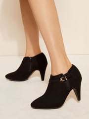 Friends Like These Black Standard fit Mid Heeled Zip Buckle Shoes Boots - Image 2 of 4
