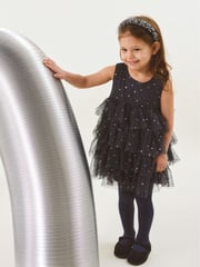 Name It Blue Tulle Mesh Frill Dress - Image 1 of 4