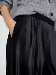 Monsoon Black Shay Rib Velour Wide Leg Trousers - Image 4 of 4