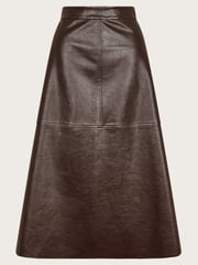 Monsoon Brown Pippa Faux Leather Midi Skirt - Image 5 of 5