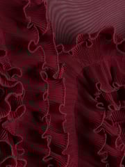 River Island Burgundy Frill Long Sleeve Bodies - Image 4 of 4