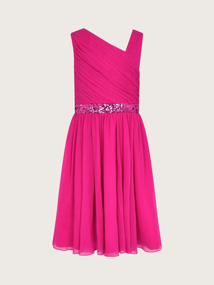 Monsoon Pink Abigail Drape Sequin Dress - Image 1 of 3