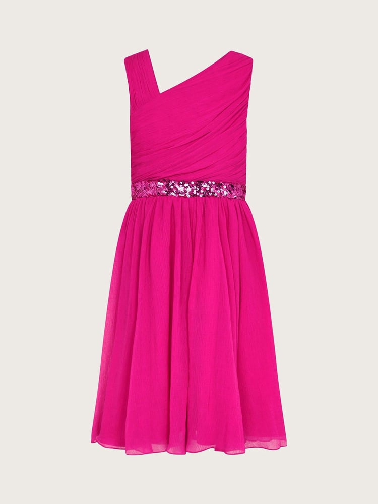 Monsoon Pink Abigail Drape Sequin Dress - Image 2 of 3