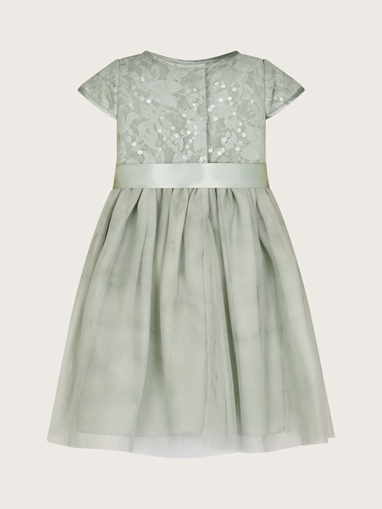 Monsoon Green Baby Lacey Sequin Dress - Image 2 of 3