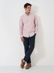 Crew Clothing Company Pink Twin Stripe 100% Cotton Oxford Shirt - Image 3 of 5
