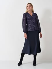 Crew Clothing Blue Lola Metallic Tie Back Blouse - Image 3 of 5