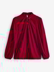 Crew Clothing Company Red Georgia Twist Front Velvet Top - Image 5 of 5