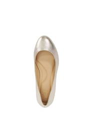 Dune London Gold Wide Fit Bracket Low Heel Comfort Court Shoes - Image 4 of 5
