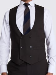 MOSS Brown Slim Fit Brown Flannel Waistcoat - Image 3 of 3