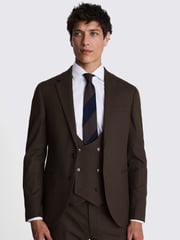 MOSS Brown Slim Fit Brown Flannel Jacket - Image 1 of 7