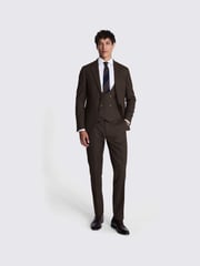 MOSS Brown Slim Fit Brown Flannel Jacket - Image 2 of 7