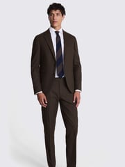 MOSS Brown Slim Fit Brown Flannel Jacket - Image 4 of 7