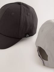 Grey/Charcoal Baseball 100% Cotton Caps 2 Pack (3mths-16yrs) - Image 4 of 4