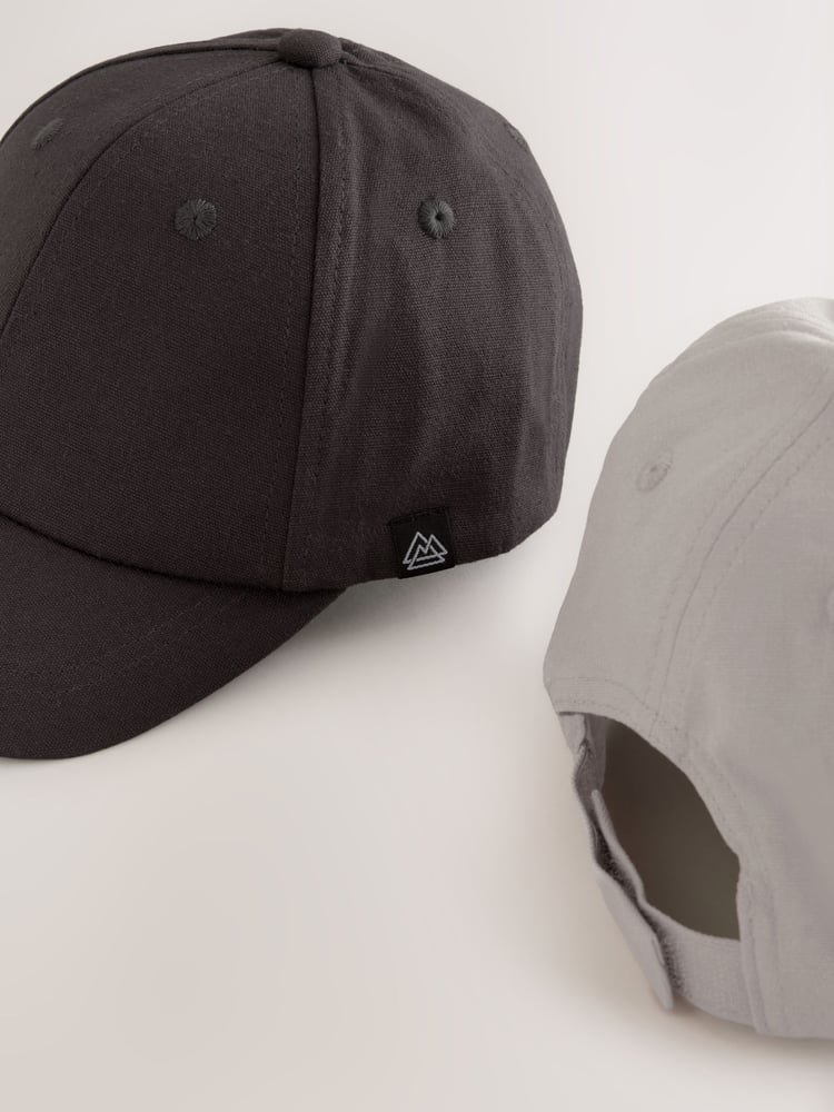 Grey/Charcoal Baseball 100% Cotton Caps 2 Pack (3mths-16yrs) - Image 4 of 4
