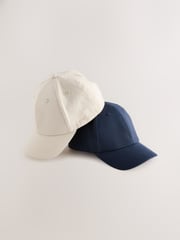Navy/Stone Baseball 100% Cotton Caps 2 Pack (3mths-16yrs) - Image 1 of 3