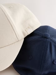 Navy/Stone Baseball 100% Cotton Caps 2 Pack (3mths-16yrs) - Image 2 of 3
