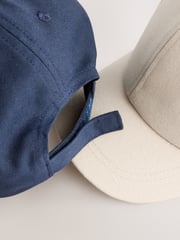 Navy/Stone Baseball 100% Cotton Caps 2 Pack (3mths-16yrs) - Image 3 of 3