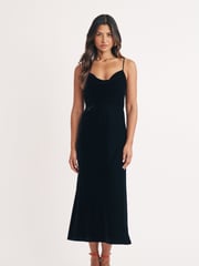 Nobodys Child Black Velvet Cowl KneckTrixie Midaxi Dress - Image 1 of 5