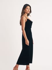 Nobodys Child Black Velvet Cowl KneckTrixie Midaxi Dress - Image 3 of 5