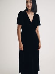 Nobodys Child Black Atlas Velvet Midaxi Dress - Image 3 of 5