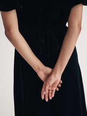 Nobodys Child Black Atlas Velvet Midaxi Dress - Image 4 of 5