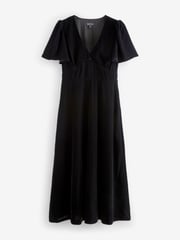 Nobodys Child Black Atlas Velvet Midaxi Dress - Image 5 of 5