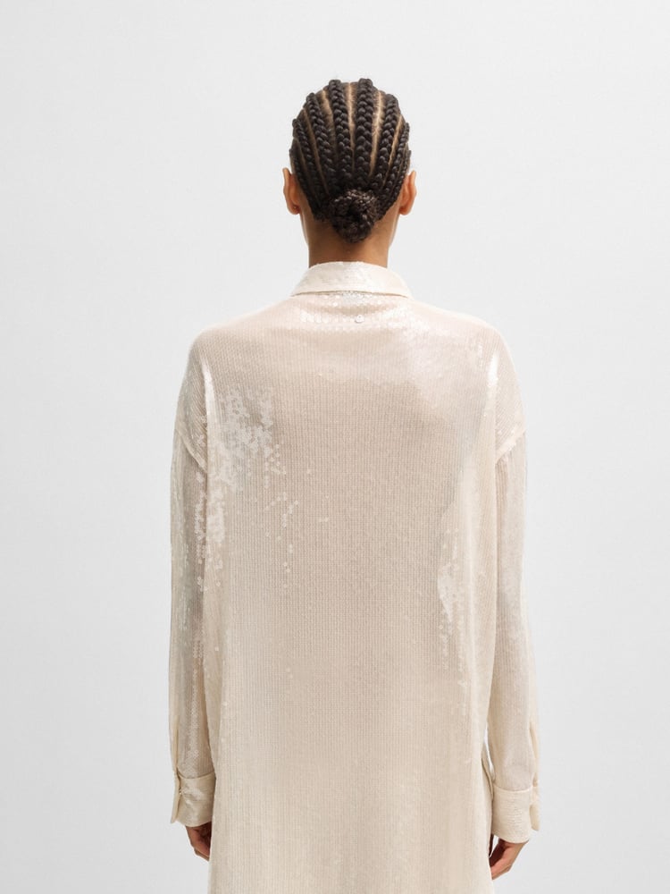BOSS Natural Relaxed Fit Shirt With Sequins - Image 2 of 6
