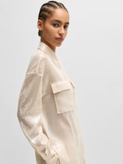 BOSS Natural Relaxed Fit Shirt With Sequins - Image 4 of 6