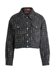 BOSS Grey Cropped Jacket In Multicoloured Tweed - Image 6 of 6