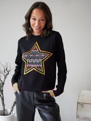Threadbare Black Fairisle Knitted Christmas Jumper - Image 1 of 5