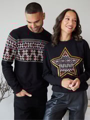 Threadbare Black Fairisle Knitted Christmas Jumper - Image 4 of 5