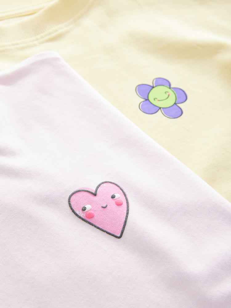 Pink/Yellow Short Pyjamas 2 Pack (3-16yrs) - Image 11 of 11