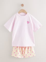 Pink/Yellow Short Pyjamas 2 Pack (3-16yrs) - Image 9 of 11