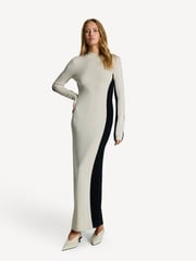Joseph Cream Silk/Wool Blend Contrast Cut Maxi Dress - Image 1 of 7