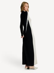 Joseph Cream Silk/Wool Blend Contrast Cut Maxi Dress - Image 4 of 7