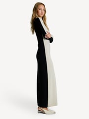 Joseph Cream Silk/Wool Blend Contrast Cut Maxi Dress - Image 5 of 7